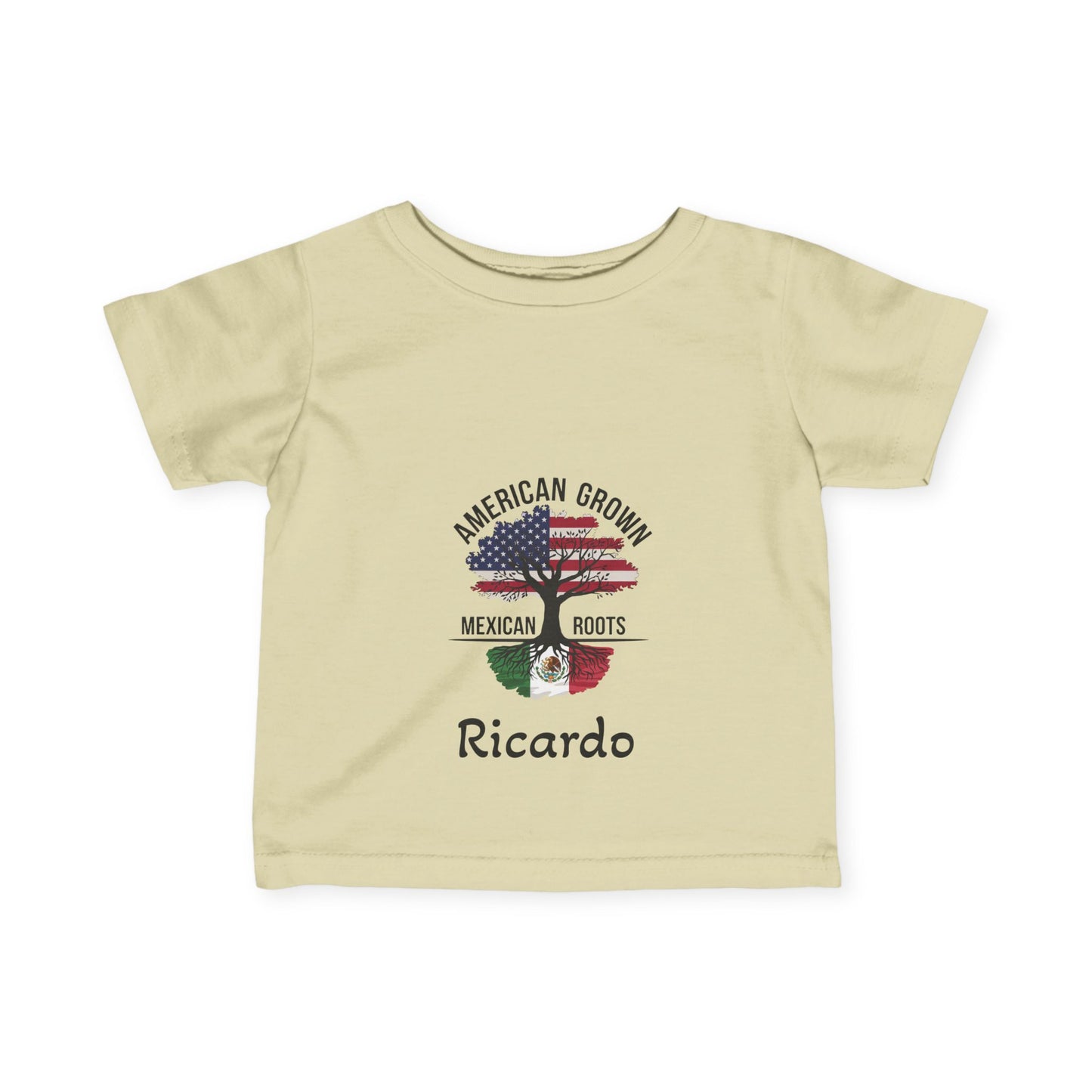 American Grown Mexican Roots Infant Tee - Personalized Baby T-Shirt