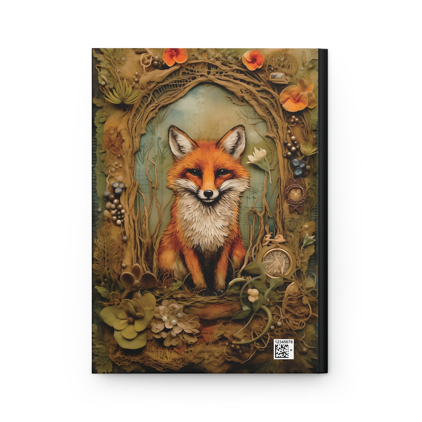 Hardcover Journal Matte Beautiful Fox Design Lined