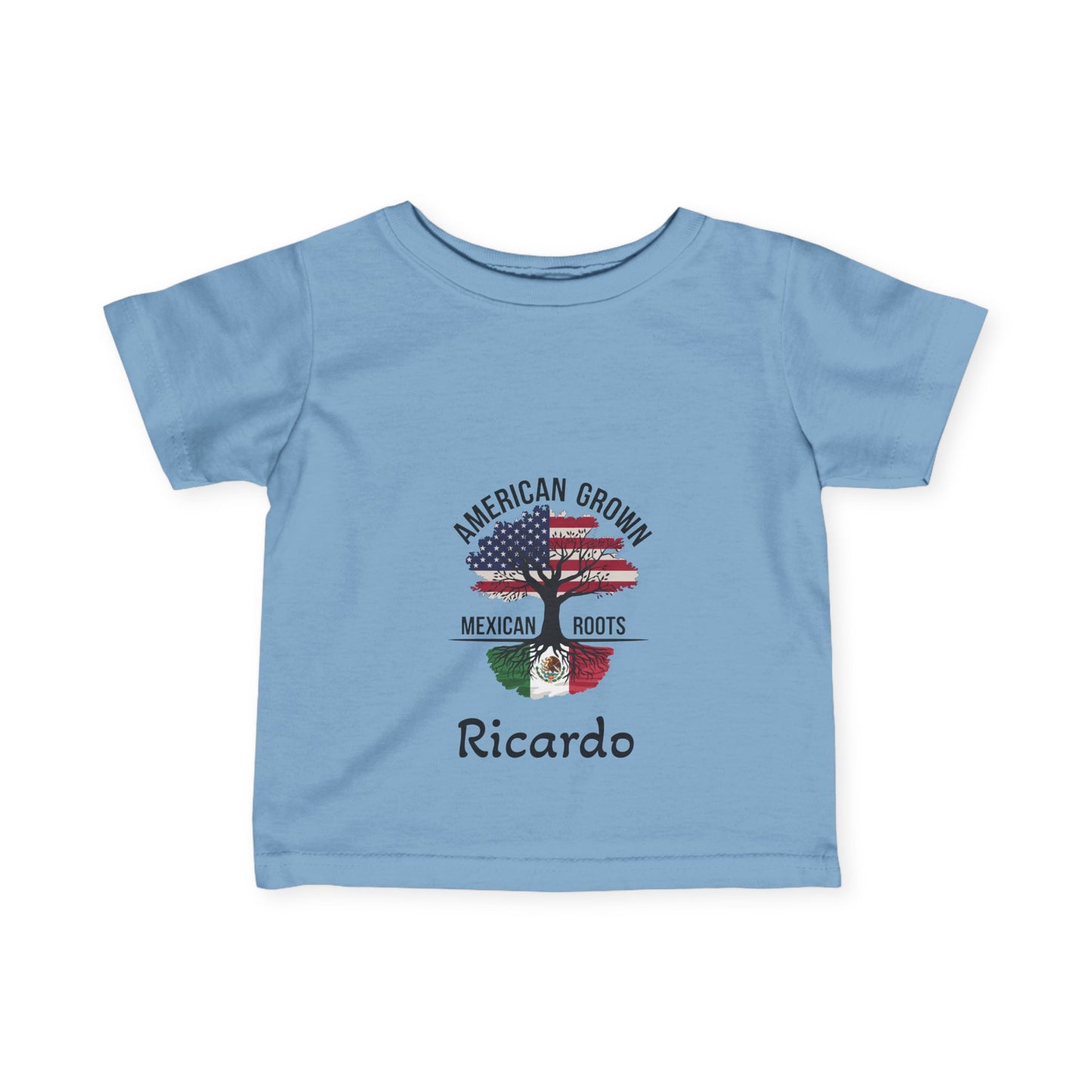 American Grown Mexican Roots Infant Tee - Personalized Baby T-Shirt