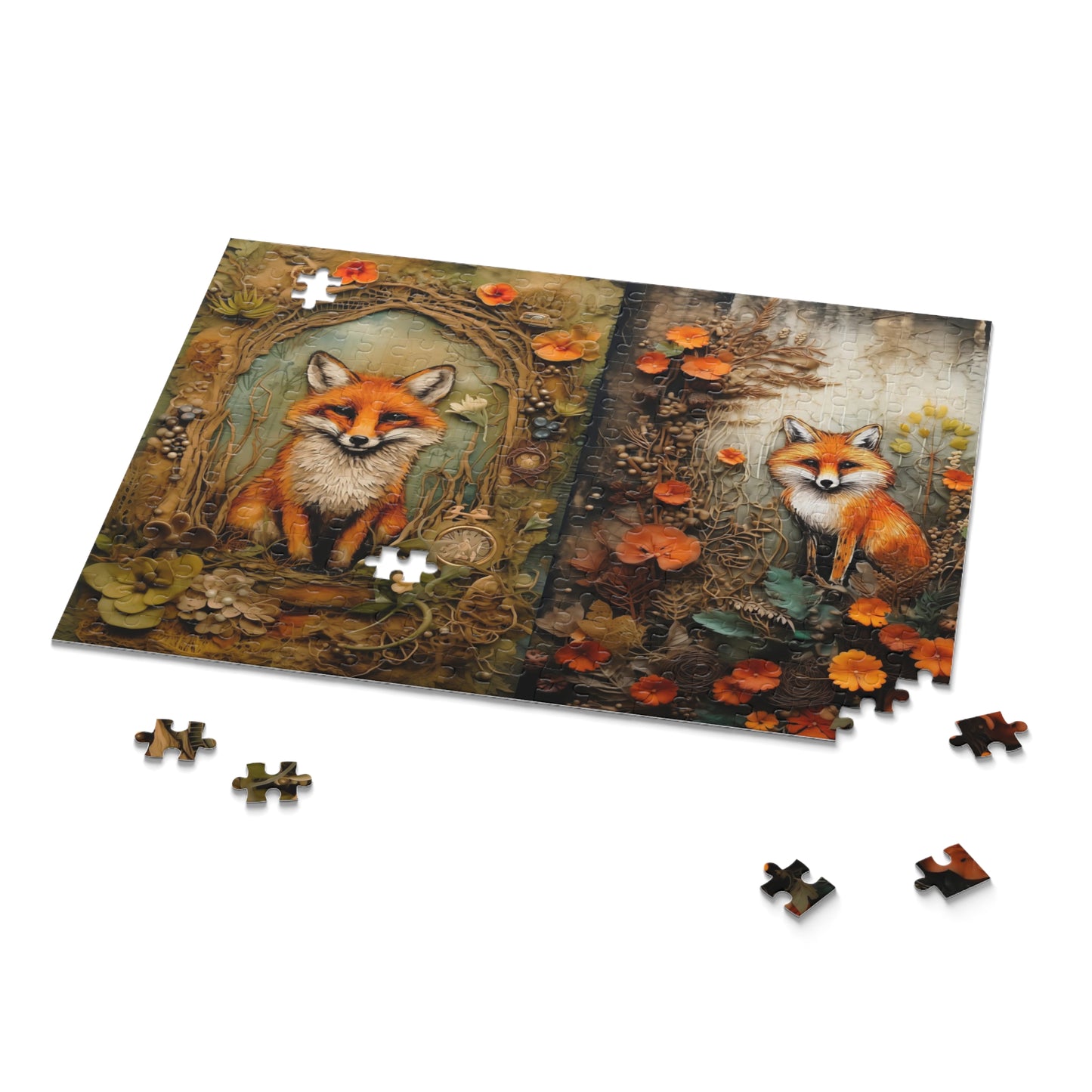 Double Puzzle Double Fox Puzzle (120, 252, 500-Piece)