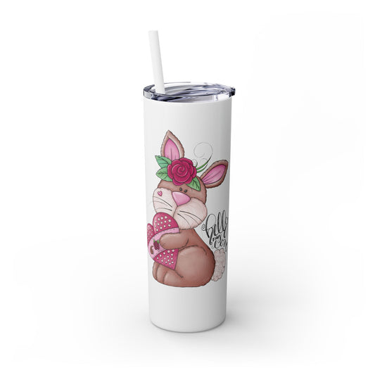 Love Bunny Skinny Tumbler with Straw, 20oz