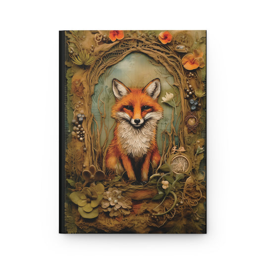 Hardcover Journal Matte Beautiful Fox Design Lined