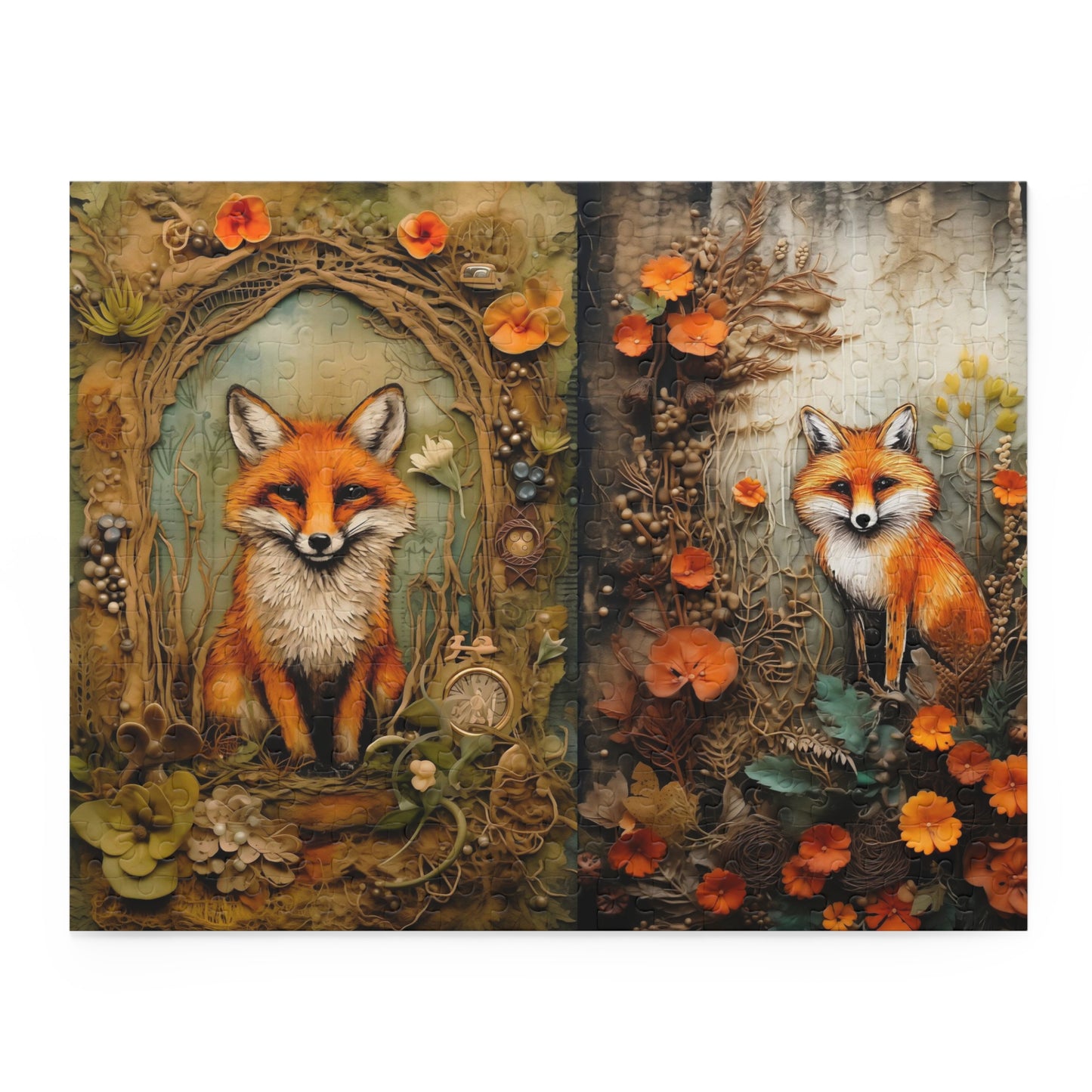 Double Puzzle Double Fox Puzzle (120, 252, 500-Piece)