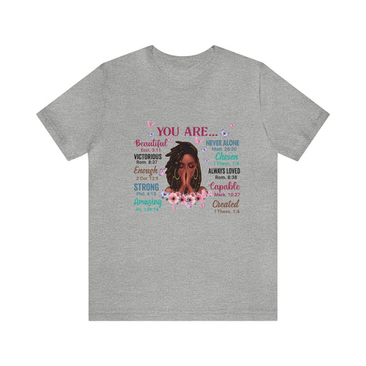 You Are Black Girl, Bible Verses Jersey Short Sleeve Tee