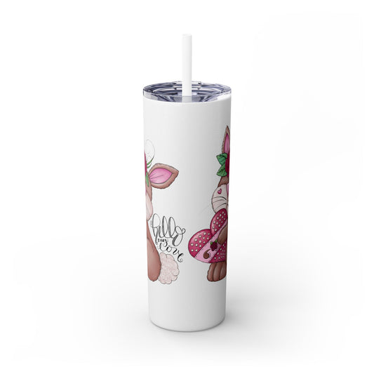 Love Bunny Skinny Tumbler with Straw, 20oz