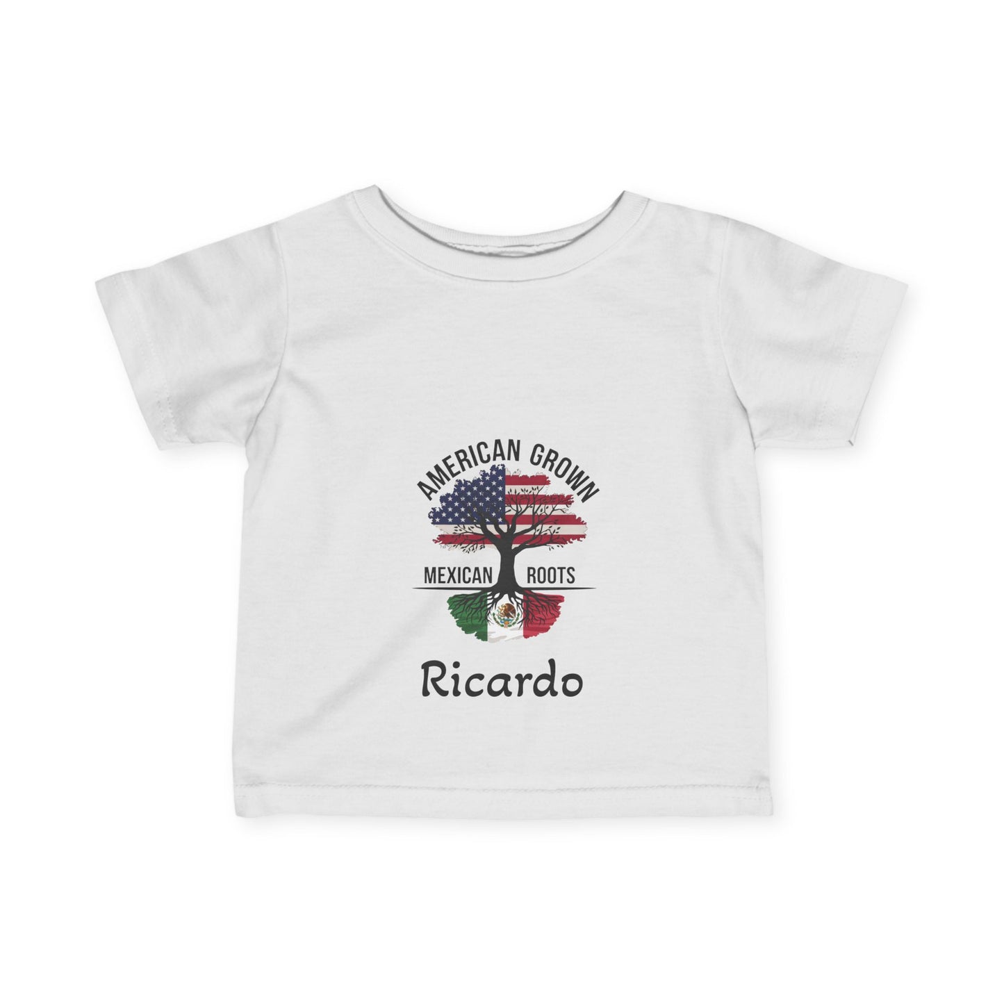 American Grown Mexican Roots Infant Tee - Personalized Baby T-Shirt