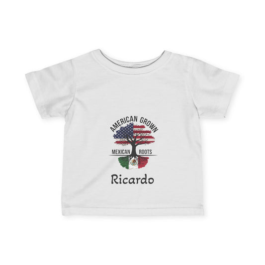 American Grown Mexican Roots Infant Tee - Personalized Baby T-Shirt