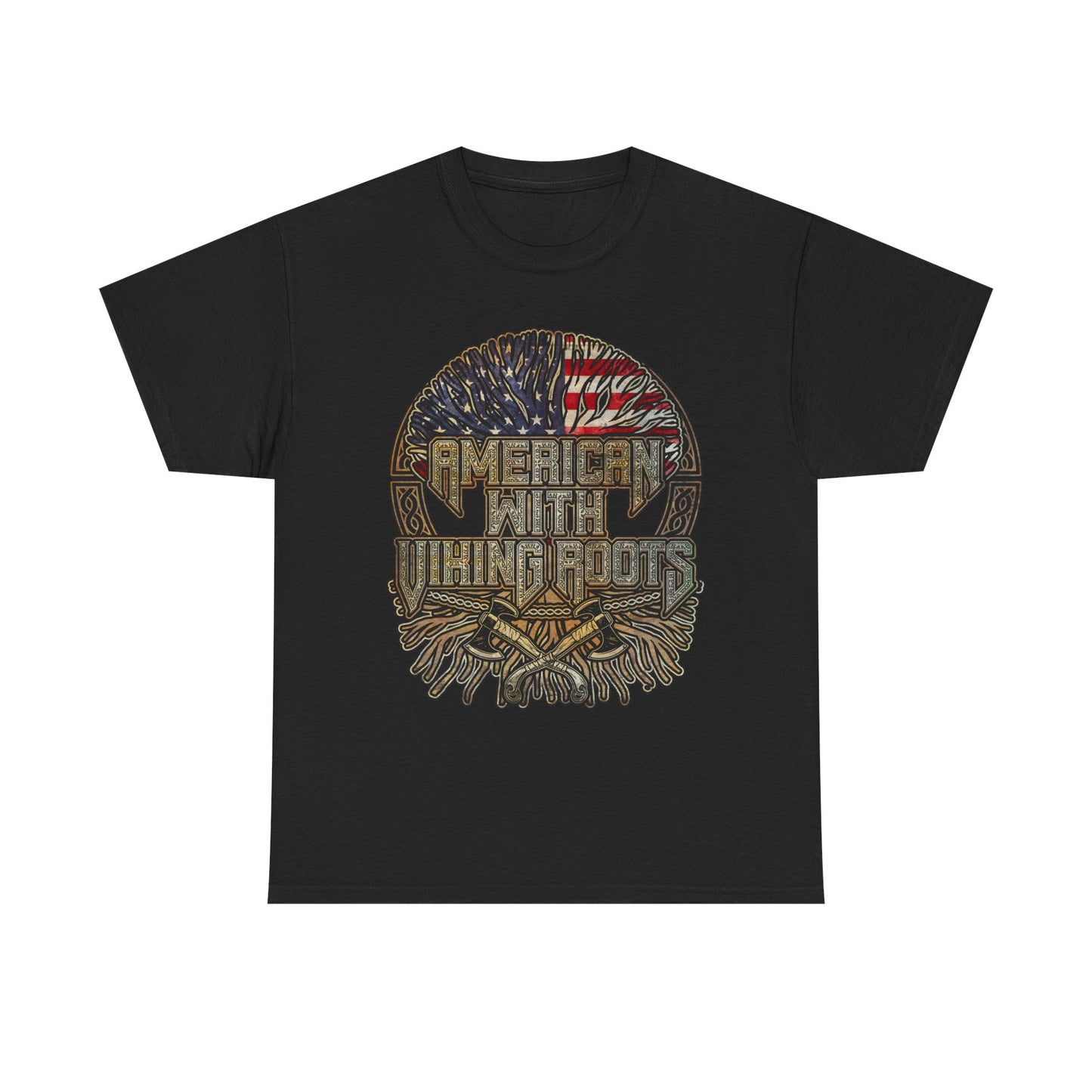 American Roots Viking  Heavy Cotton Tee - Patriotic Graphic T-Shirt