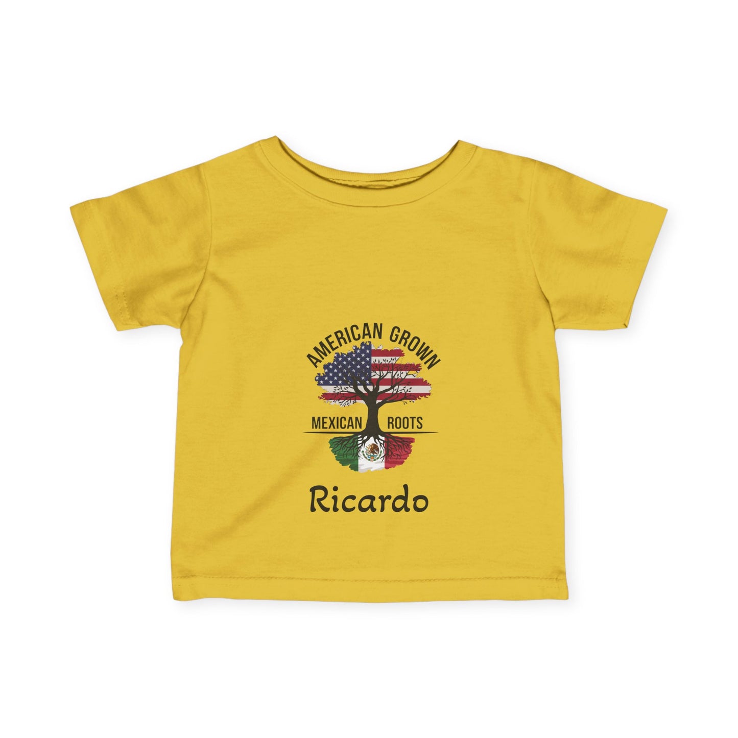 American Grown Mexican Roots Infant Tee - Personalized Baby T-Shirt