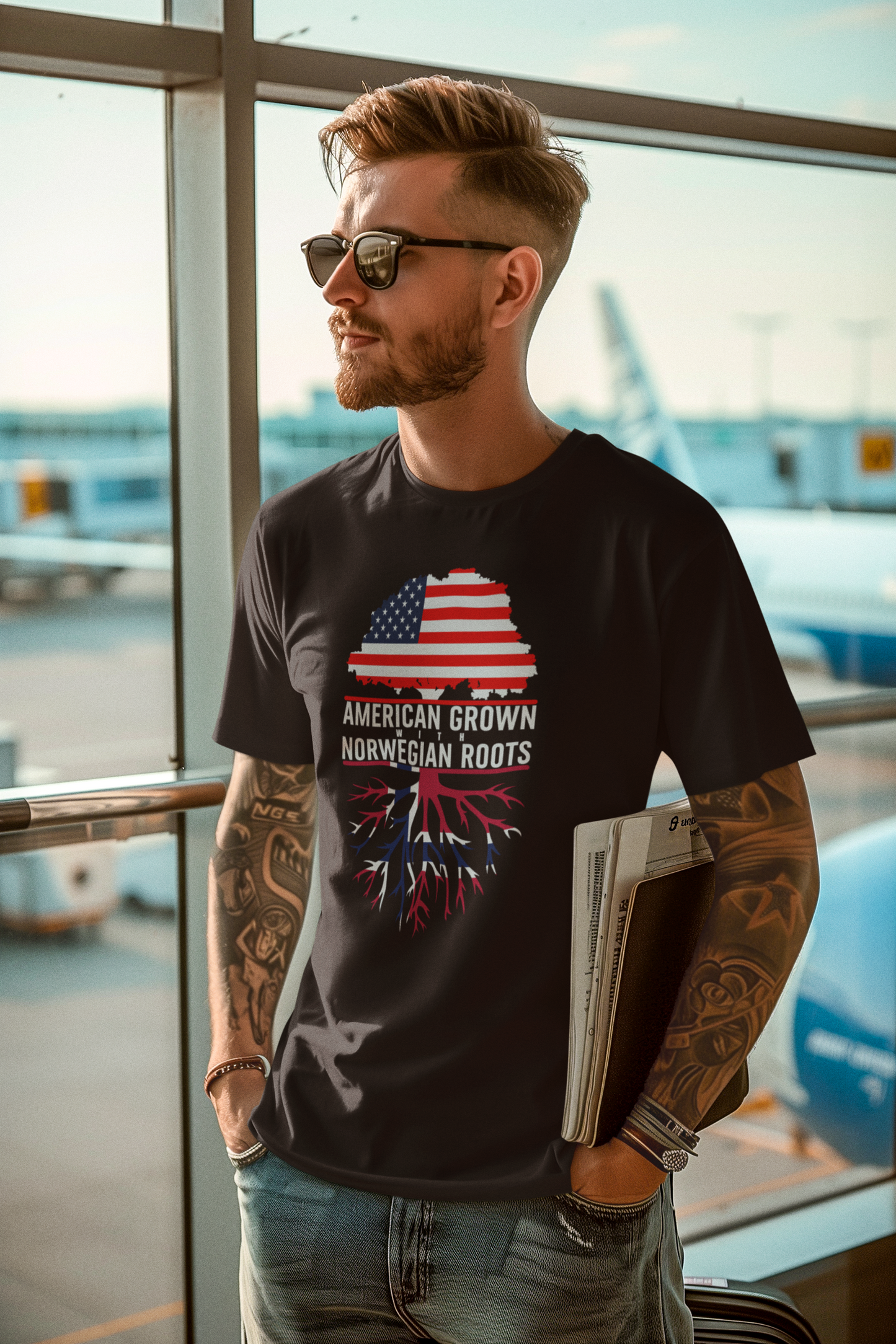 American Roots Unisex Norwegian Ultra Cotton Tee - Celebrate Heritage & Patriotism