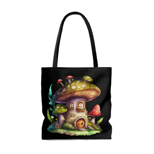 Tote Bag Mushroom Themed Black Tote Bag