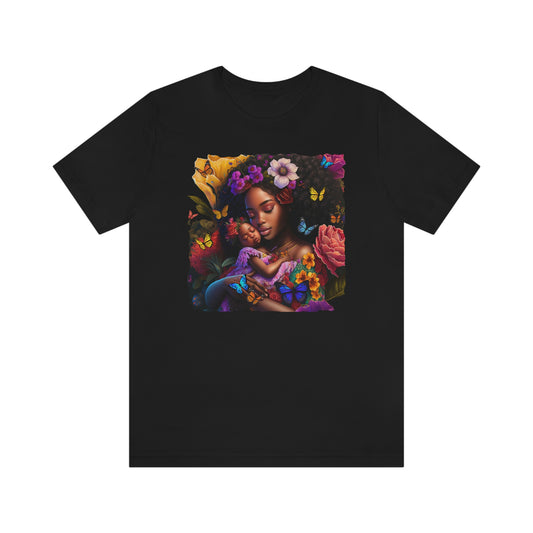 Black Mom & baby on Black Tee