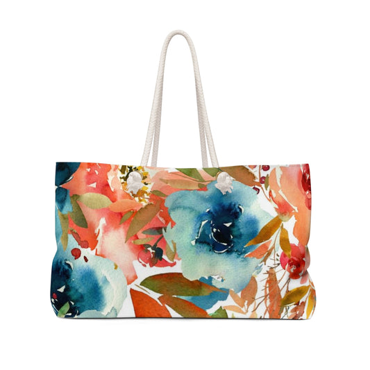 Overnight Bag Summer Flowers Shopping  Beach Bag